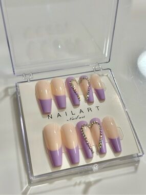 NAILART Lilac Coffin Press On Nails